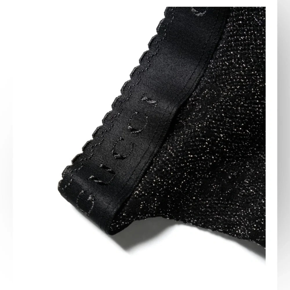 Gucci Black Lurex GG Knit Tights Size Small